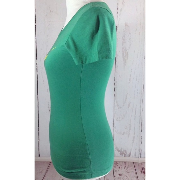 Nike Green Yellow Slim Fit V-Neck T-Shirt XS - Picture 3 of 7